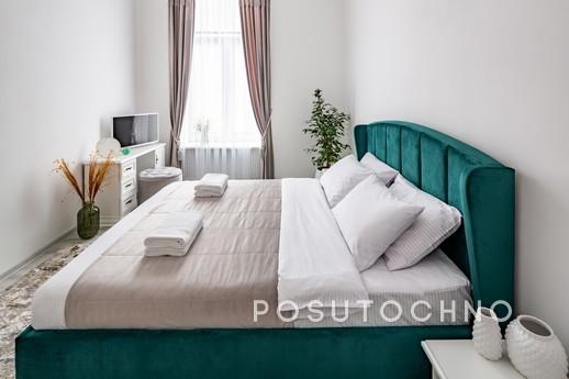 The apartment is located in the historic city center at 25 S