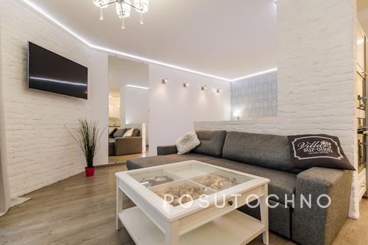 The spacious one-bedroom apartment with a large kitchen and 