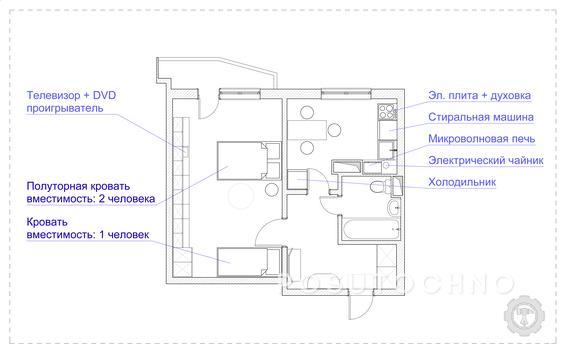 Rent one-room apartment, Moscow - apartment by the day