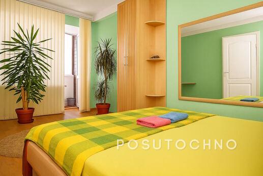 Daily rent 2-room semi-luxury at the Small Market, Zaporizhzhia - apartment by the day